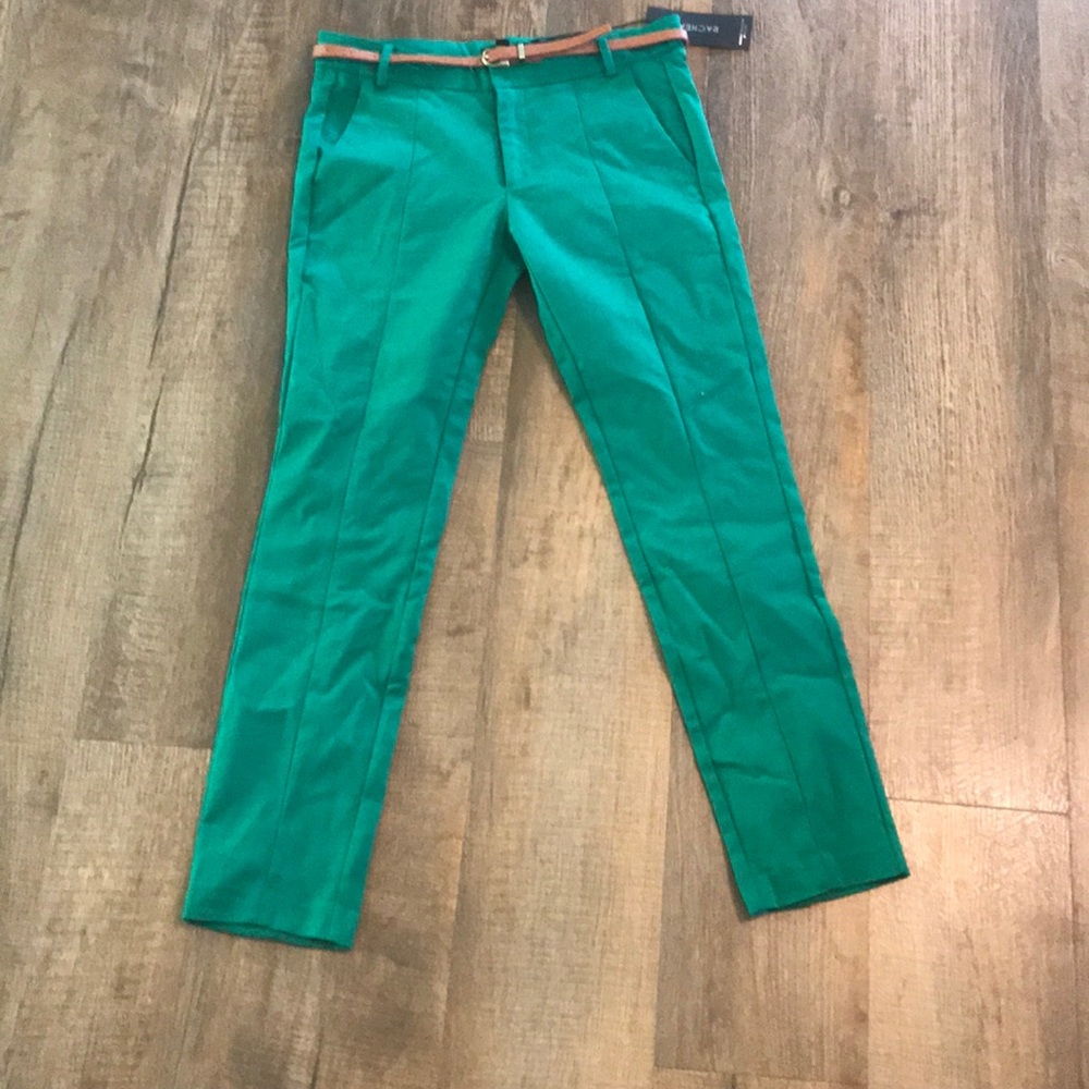 NWT BELTED GREEN PANTS